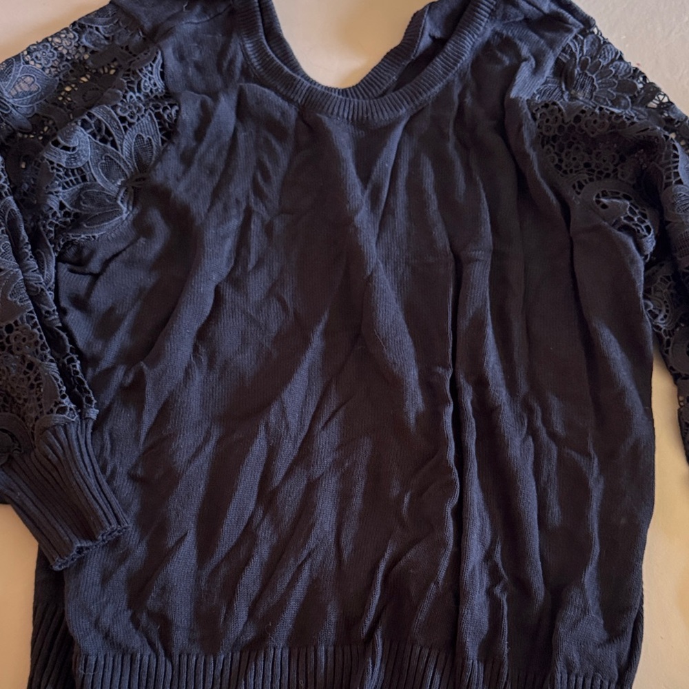 Torrid Black Lace Sleeve Sweater